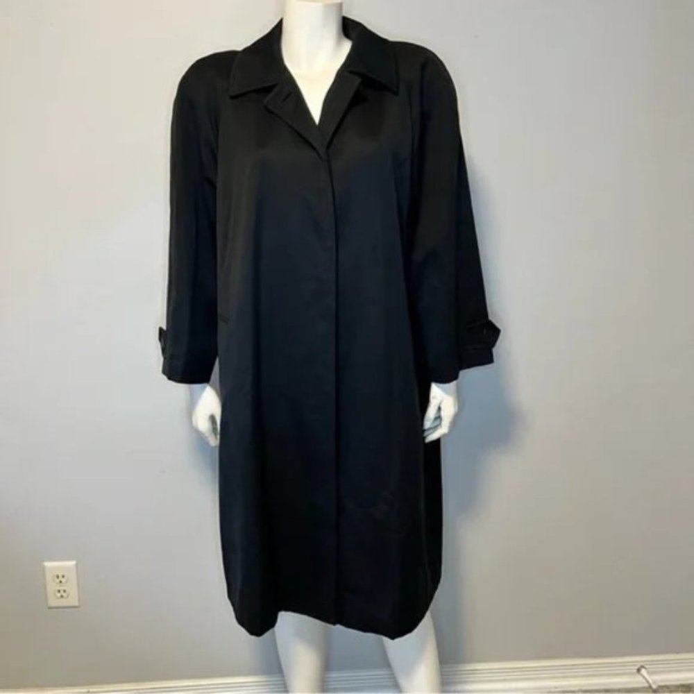 90S Vintage Aquascutum Oversized Long Sleeve Trench Coat in dark navy blue XL